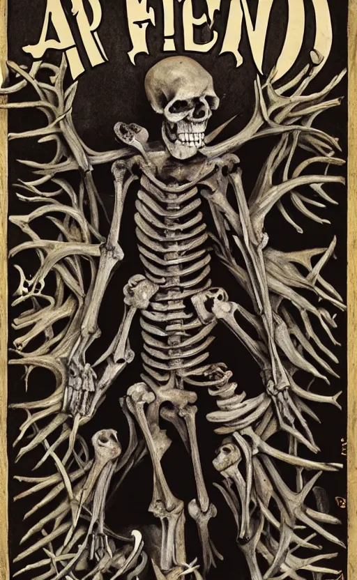 Prompt: a fiend made of bones