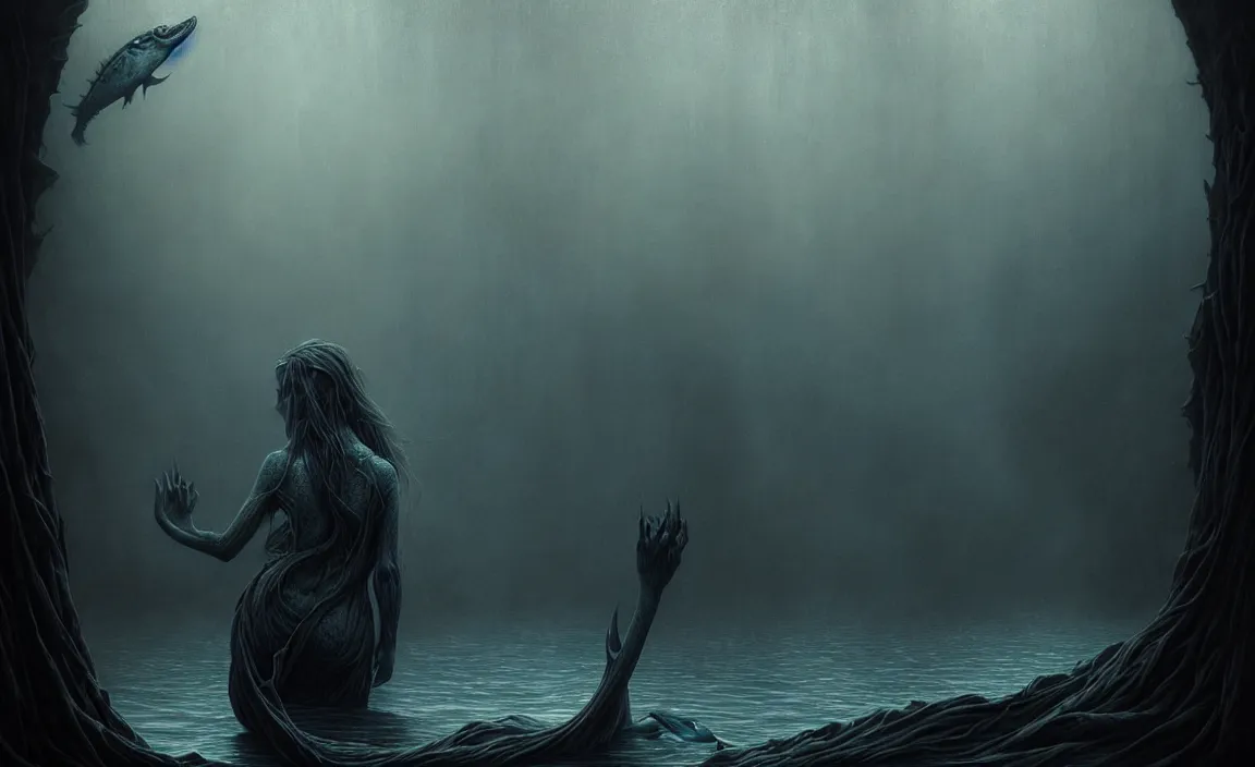 Prompt: epic professional digital art of starving aquatic levaithan, faint bluish moody atmospheric lighting, painted, intricate, detailed, detailed, foreboding, by leesha hannigan, wayne haag, reyna rochin, ignacio fernandez rios, mark ryden, iris van herpen,, epic, stunning, gorgeous, much wow, cinematic, masterpiece.