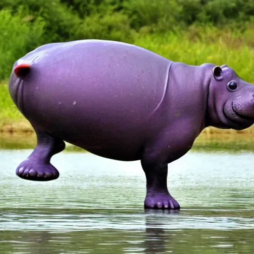Prompt: a hippo dancing ballet