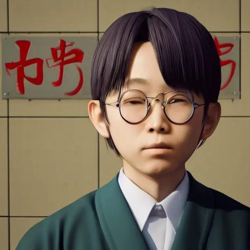 Prompt: boy wearing a japanese middle school uniform standing in front of his home in san fransokyo, close up portrait photo, hyper detailed, digital art, trending on artstation, cinematic lighting, studio quality, smooth render, unreal engine, octane render, photorealistic, atmospheric