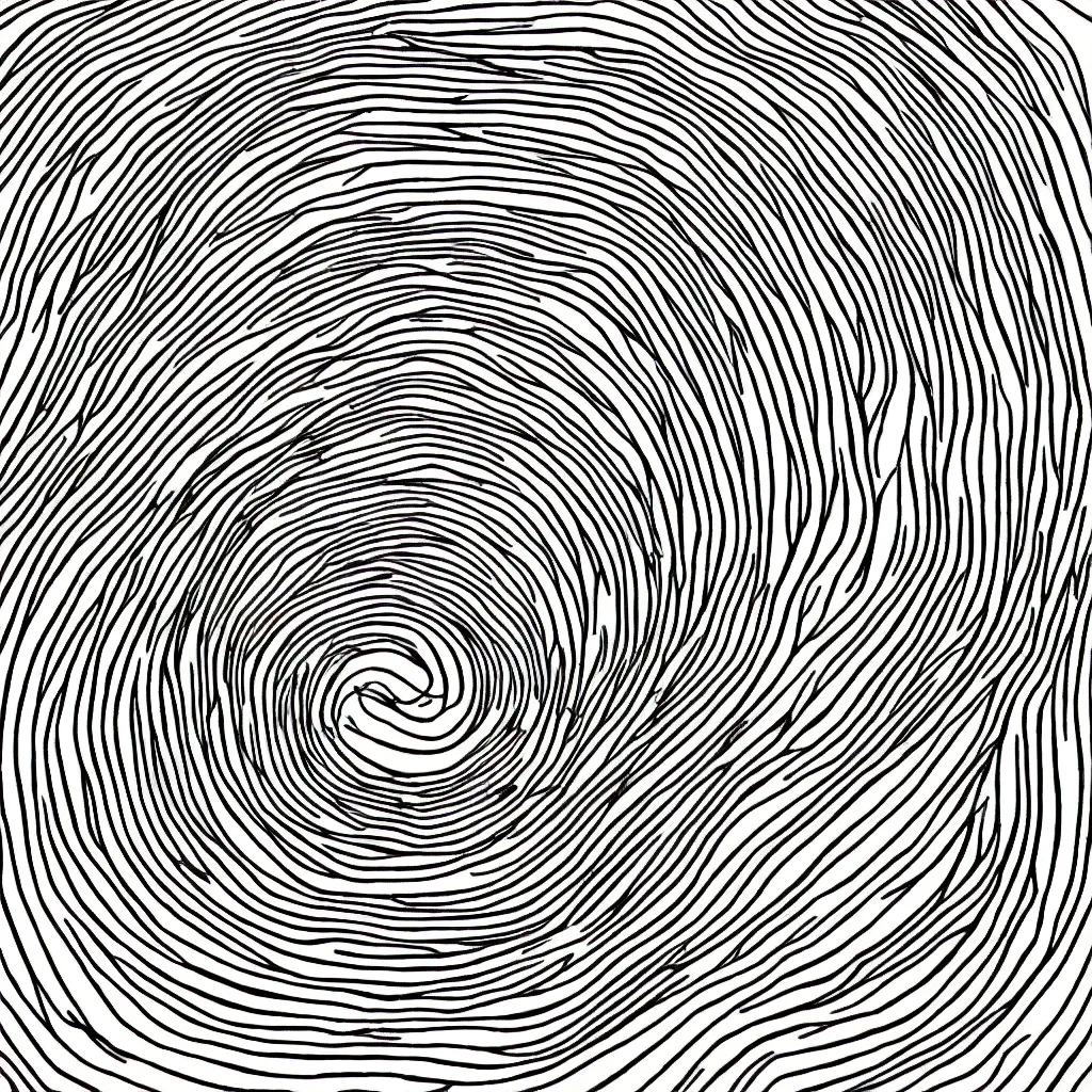 Image similar to a perfect circle, line drawing, very consistent 1 pt line, black and white