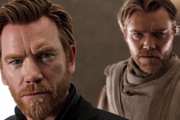 Image similar to Ewan McGregor as Obi-Wan Kenobi creating Delores in the Westworld tv show