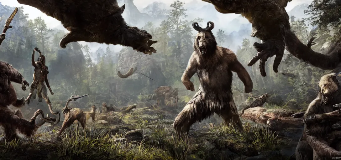 Prompt: Far Cry Primal concept art