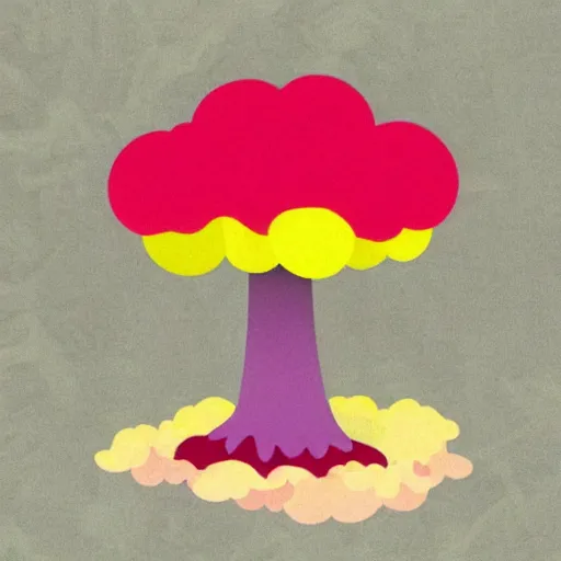 Prompt: flower petal mushroom cloud