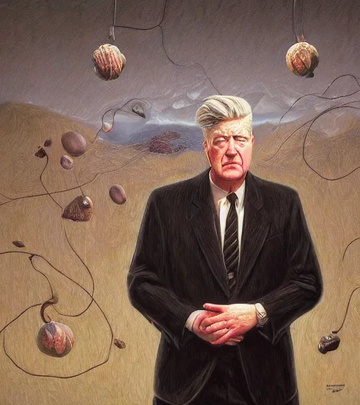 Prompt: David Lynch in Twin Peaks (1990), intricate, highly detailed, centered, studio background, digital painting, artstation, concept art, smooth, sharp focus, illustration, artgerm, donato giancola, Joseph Christian Leyendecker, Ed Repka, Les Edwards, WLOP, Artgerm