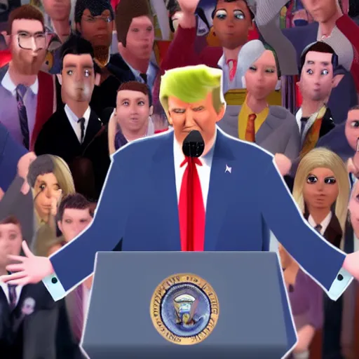 Prompt: Donald Trump in Bully, rockstar games, gameplay,