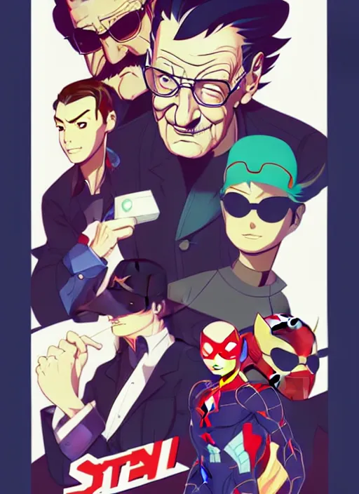 Prompt: stan lee, clean cel shaded vector art, shutterstock. by lois van baarle and artgerm helen huang and makoto shinkai and ilya kuvshinov and rossdraws and ilya kuvshinov, illustration