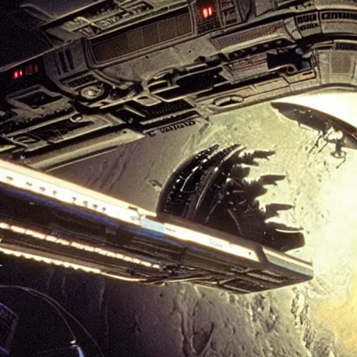 Prompt: the Nostromo spaceship of the Alien movie