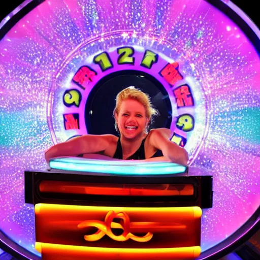 Image similar to ! dream tv show contestant winning a duck on tv show wheel or no wheel