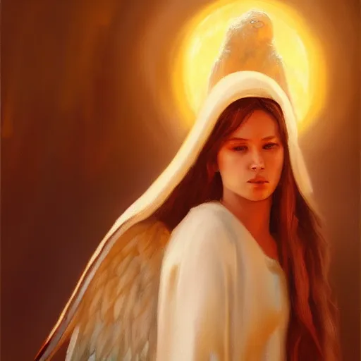 Prompt: oil painting of a biblically accurate angel, artstation, cinematic, angelic