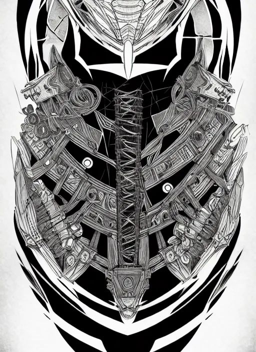 Image similar to symmetry concpet art, full shot, traditional ink, sketch, of deathshot, line sketch, intricate, elegant, highly detailed, monochrome, digital painting, artstation, concept art, sharp focus, illustration, art by borderlands 3 and peter polach