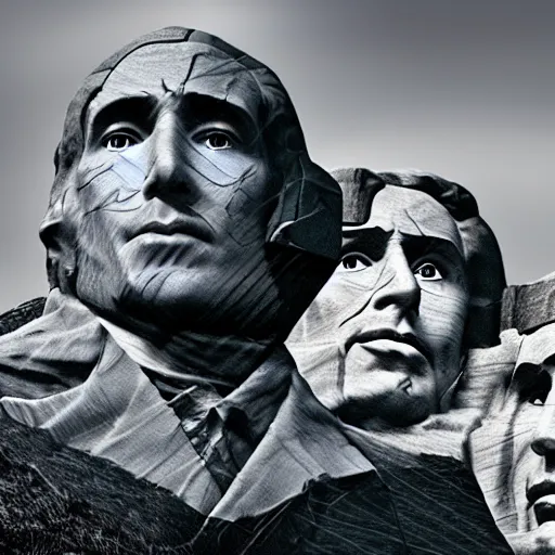 Image similar to nicolas cage in a mount rushmore, octane render, highly detailed digital art, digital photography, concept art, unreal engine, 4k, 8k, ultra HD, fun, laughs, dark humour