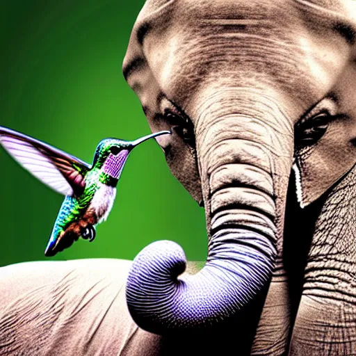 Image similar to a hummingbird - elephant - hybrid, animal photography