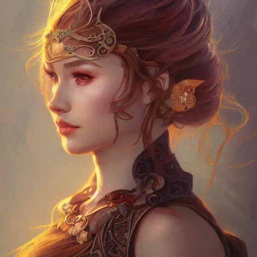 Prompt: character portrait by Magali Villeneuve and Steve Argyle,Livia Prima,Mucha,dress,fantasy art,beautiful,artstation,trending on artstation,intricate details,masterpiece