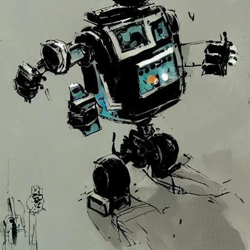 Image similar to robot by ashley wood