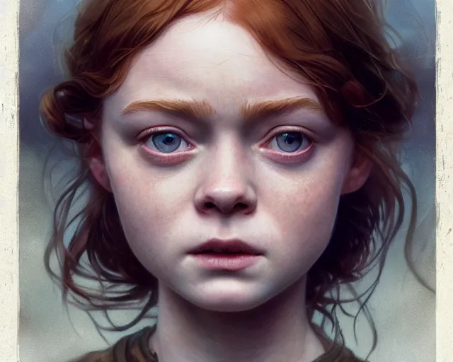 Prompt: highly detailed portrait of sadie sink, in the walking dead, stephen bliss, unreal engine, fantasy art by greg rutkowski, loish, rhads, ferdinand knab, makoto shinkai and lois van baarle, ilya kuvshinov, rossdraws, tom bagshaw, global illumination, radiant light, detailed and intricate environment