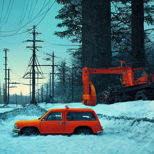 Prompt: work in the style of Simon Stalenhag photographed by Canon EOS, cinematic lighting, natural complexion, extremely high definition shot, aesthetic canon of proportions