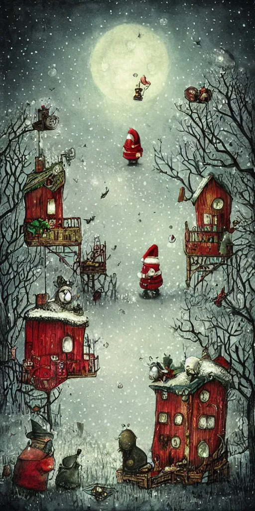 Prompt: a santa scene by alexander jansson