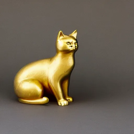 Image similar to an ancient gold cat statue