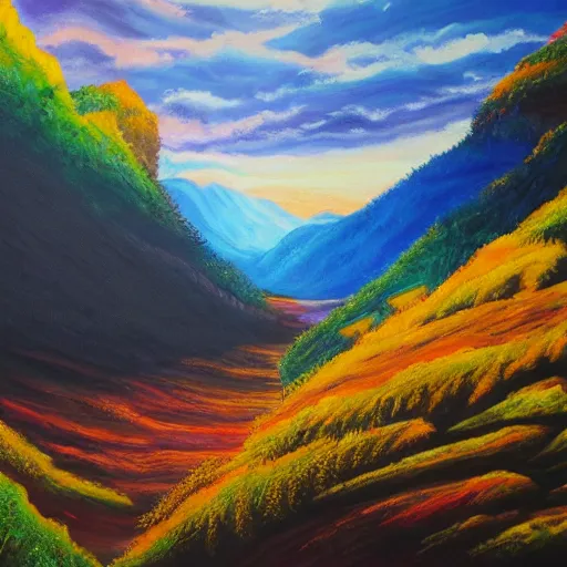 Image similar to Alterac Valley, sceneric wide artwork, acrylic painting