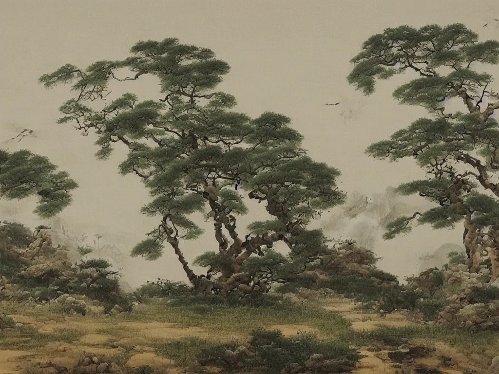 Image similar to landscape painting by huang gongwang