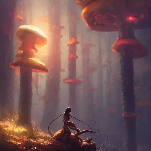 Image similar to shrooms geog darrow greg rutkowski