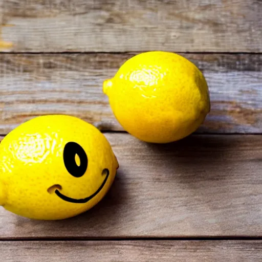 Image similar to Lemon with a smiley face