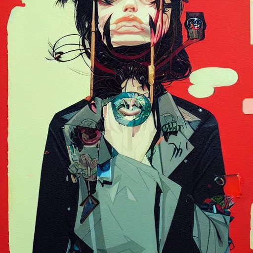 Image similar to Grimes picture by Sachin Teng, asymmetrical, dark vibes, Realistic Painting , Organic painting, Matte Painting, geometric shapes, hard edges, graffiti, street art:2 by Sachin Teng:4