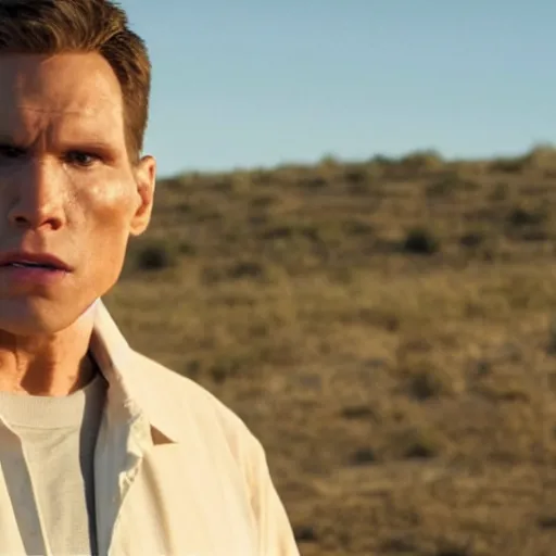 Image similar to Live Action Still of Jerma in Breaking Bad, real life, hyperrealistic, ultra realistic, realistic, highly detailed, epic, HD quality, 8k resolution, body and headshot, film still