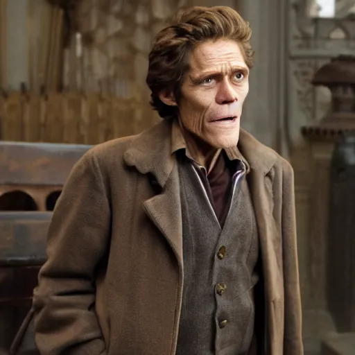 Image similar to willem dafoe as hermione jean granger, film still