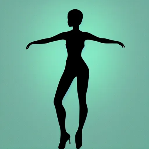 Prompt: trippy silhouette of dancing woman, details, instagram digital, artstation