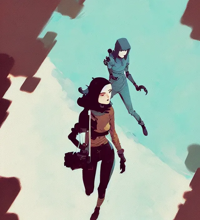 Image similar to a thief of subspace, naturel, art style by atey ghailan, greg rutkowski, greg tocchini, james gilleard, joe gb fenton, in kaethe butcher, dynamic lighting, gradient light blue, brown, blonde cream and white color in scheme, grunge aesthetic