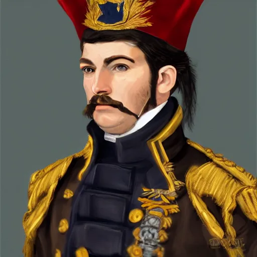 Prompt: man wearing a 19th century admiral uniform, intricate, elegant, highly detailed, digital painting, artstation, concept art, matte, sharp focus, illustration