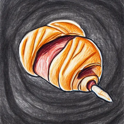 Prompt: drawing of an angry croissant fighting an happy pain au chocolat