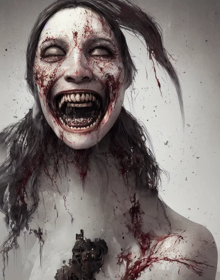 Image similar to an infectious smile in a horror film, intricate artwork by Tooth Wu and wlop and beeple. octane render, trending on artstation, greg rutkowski very coherent symmetrical artwork. cinematic, hyper realism, high detail, octane render, 8k