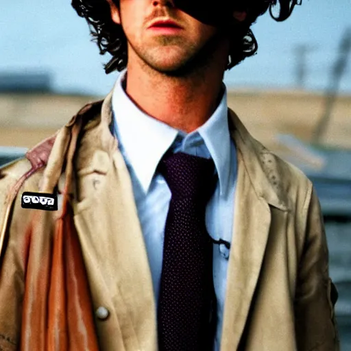 Prompt: Ryan Gosling as Spike Spiegel from Cowboy Bebop, live action, extremely detailed, photography