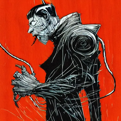 Image similar to Fred Rodgers looking sinister, by Tsutomu Nihei, highly detailed