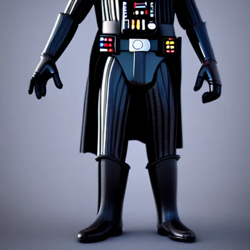 Image similar to darth vader, full body shot, pixar, disney, 3 d render, octane render, 4 k, hd