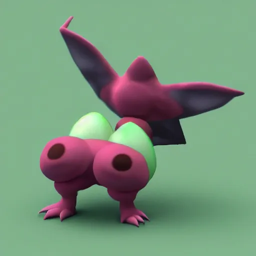 Image similar to scary pokemon that doesn't exist, 3 d rendered