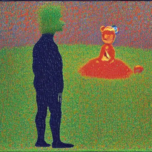 Image similar to a teddy bear production of die walkure, from the terrifying and incomprehensible beyond, body horror, by david hockney, seurat