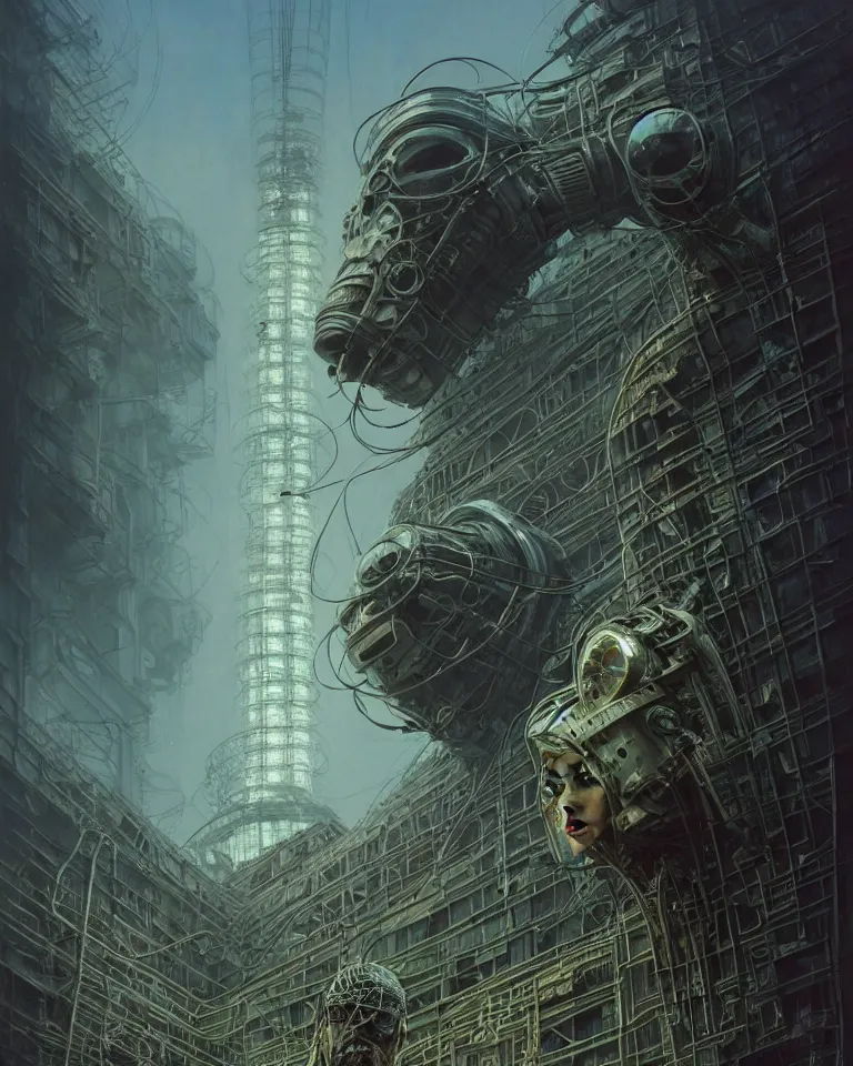 Image similar to low angle shot of a cyberpunk robot character in chernobyl, intricate, elegant, highly detailed, centered, digital painting, artstation, concept art, smooth, sharp focus, illustration, artgerm, tomasz alen kopera, peter mohrbacher, donato giancola, joseph christian leyendecker, wlop, boris vallejo