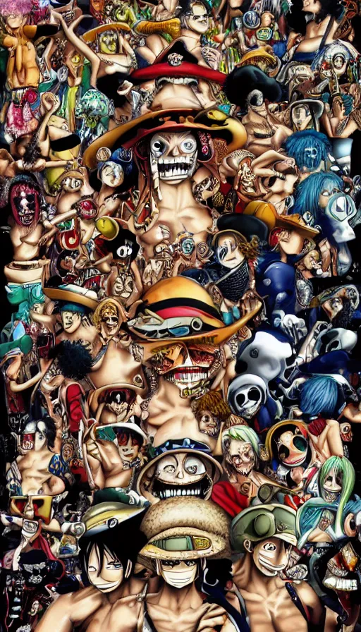 Image similar to techno artwork, from one piece