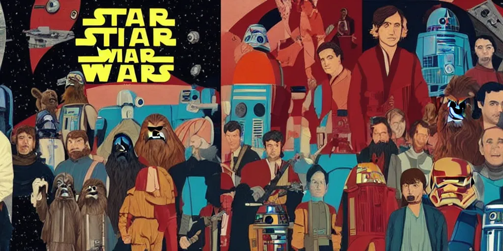 Image similar to Star Wars in the style of Wes Anderson