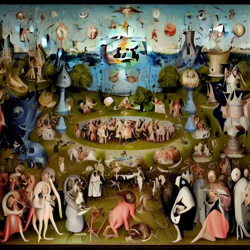 Prompt: Joe Biden in the garden of earthly delights, 4k, photo realistic, by Hieronymus Bosch