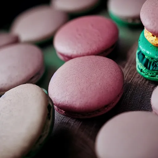 Prompt: closeup portrait of emmanuel macron as a macaron, natural light, sharp, detailed face, magazine, press, photo, steve mccurry, david lazar, canon, nikon, focus