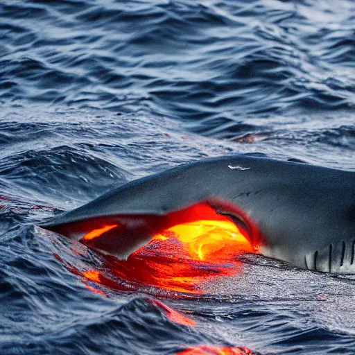 Prompt: shark swimming in lava, 8K, photography, video, 2000s photo