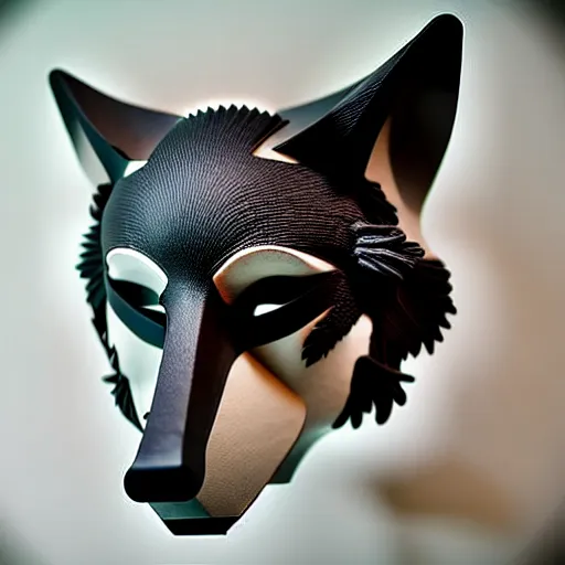 Image similar to mask of wolf, studio photo, lighting, soft lighting