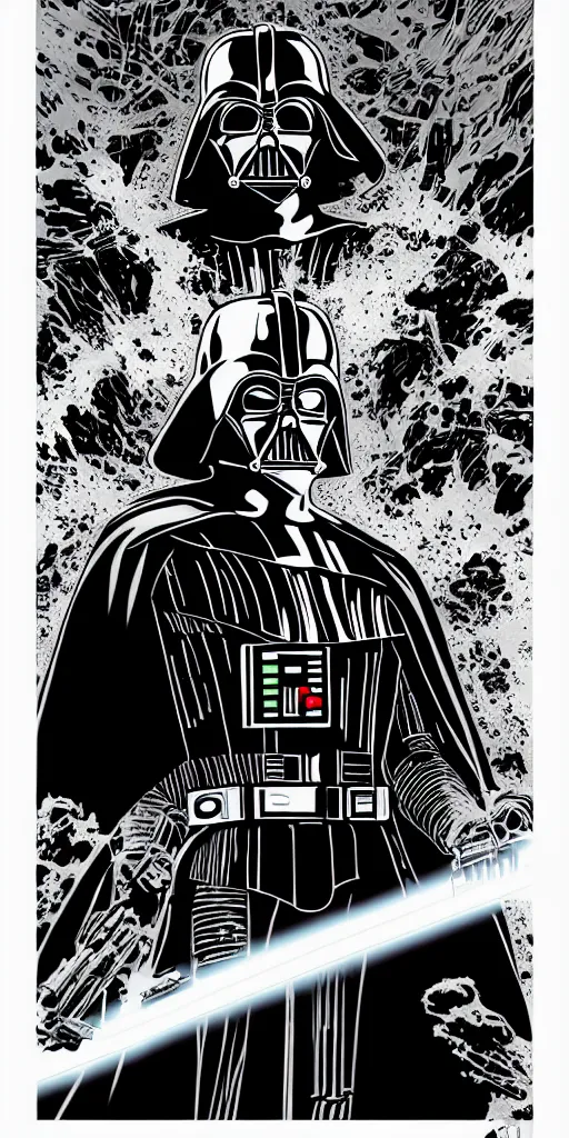 Image similar to portrait of darth vader, by laurie greasley