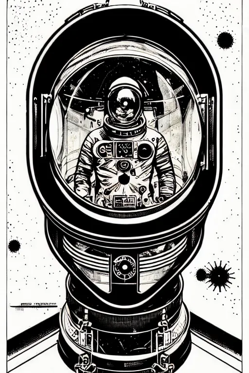 Image similar to steampunk cryo chamber containing an cosmonaut, high details, intricately detailed, by vincent di fate, inking, 3 color screen print, masterpiece, trending on artstation,, sharp, details, hyper - detailed, hd, 4 k, 8 k