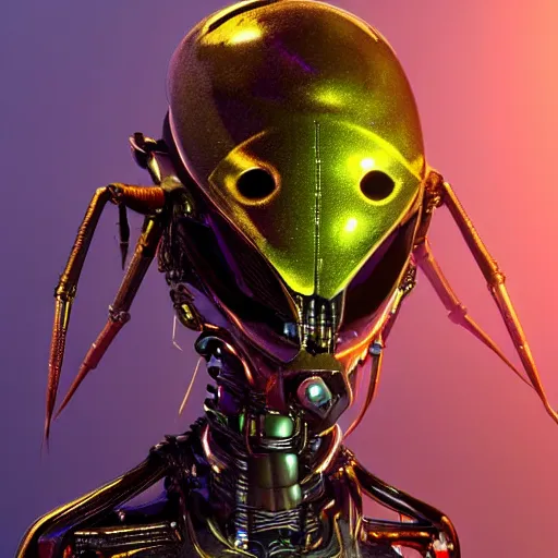 Image similar to a cybernetic version of a bugs head, highly detailed, pinterest, ranker, fotoscape, artstation, keyshot, unreal engine